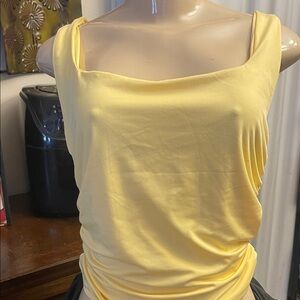 Women's Yellow Square-Neck Tank Top